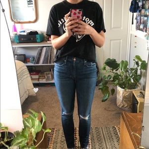 MOTHER “high waisted looker ankle fray” jeans!